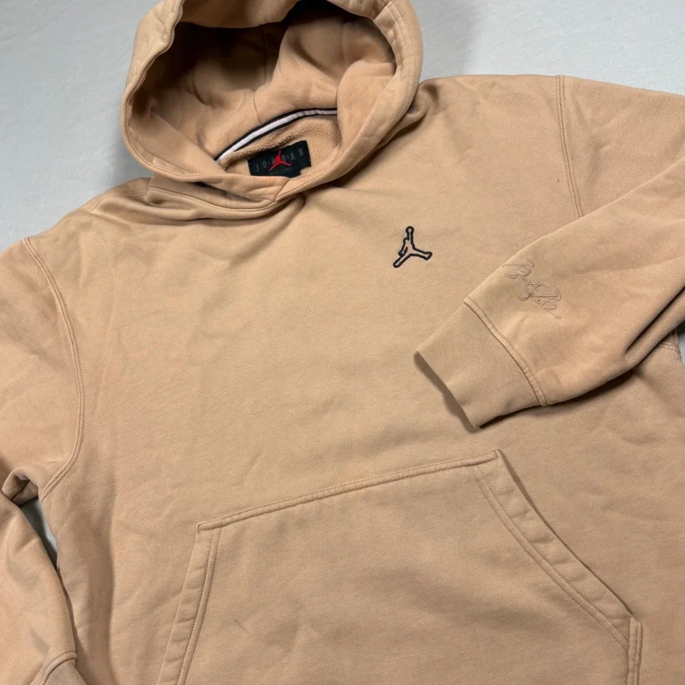 Jordan Hoodie Mens Large Tan Jumpman Signature Pullover Sweatshirt